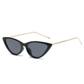 Klassische Cat-Eye-Sonnenbrille mit schwarzem Rahmen und eleganten goldenen Metallbügeln - Schwarzer Rahmen Goldener Fuß Schwarze Linse C1