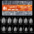 Matte ballet coffin nail tips size chart with precise dimensions for 600pcs false nails - Style 04