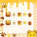 Kids adhesive press-on nails with cute 3D bear and honey bee cartoon designs in warm yellow - Bear Paw And Honey (RTJ006) / 12-Piece Set