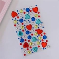 Adesivi 3D con gemme colorate a cuore e tonde per decorazione viso e progetti creativi - N. 1 Colorato Scuro