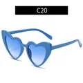 Fashionable heart-shaped sunglasses in blue frame with blue gradient lenses - Blue Frame Blue Lens