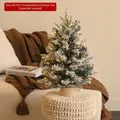 45cm beflockter Mini-Weihnachtsbaum mit PE und PVC Nadeln auf Echtholzsockel - 45cm Beflockter Schneebaum (Ohne Licht)
