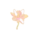 Vue détaillée de la broche lotus en émail avec pétales roses et finition dorée - Lotus
