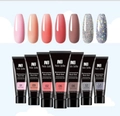 Professional 7-color solid extension nail gel set with tubes and finished tips display - 7 Color Extension Gel 01-Mixed Colors