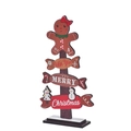 Decorazione natalizia in legno omino di pan di zenzero con scritta Merry Christmas - Stile B (Pila di Caramelle Pan di Zenzero)