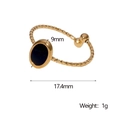 Dettaglio anello a corda dorata con intarsio nero ovale e dimensioni del prodotto - Nero (JR664 Nero)