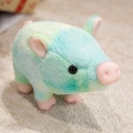 Peluche cochon mignonne dégradé vert menthe et jaune avec fourrure douce en microfibre - 23CM / Vert