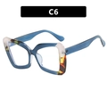 Oversized blue transparent butterfly glasses frames with tortoiseshell pattern accents - Transparent Blue