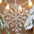 Clear acrylic snowflake ornament with intricate hollow texture for Christmas tree decor - 11cm Snowflake 3pcs
