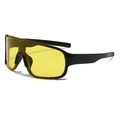 One-piece large frame cycling sunglasses outdoor mountaineering windproof sports running glasses - Glasses Only / Matte Black Frame Yellow Lens