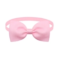Solid light pink grosgrain bow tie with adjustable elastic strap for cats and dogs - Light Pink