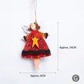 Handmade red wooden Christmas angel ornament with yellow star and rustic jute twine - Style G/Red Angel