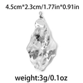 Pendente foglia irregolare in acciaio inossidabile 304 con finitura martellata - Argento-Irregolare (TP0787-01)