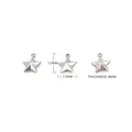 Stainless steel star charm pendants in silver finish, size 15x13x4mm for DIY jewelry - Pentagram