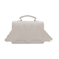White PU leather bat-shaped tote bag with creative gothic design and shoulder strap - White