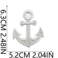 Detailed close-up of anchor embroidery patch showing white silver threads and precise sizing - No.7 (Silver & White Anchor)