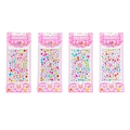 Set of 4 packs colorful acrylic crystal gem stickers for kids in assorted shapes - Set of 4 Different Small Gems