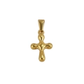 Polished golden stainless steel bubble cross pendant with rounded 3D design finish - Cross / Gold