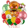 Set di palloncini natalizi con omino di pan di zenzero, bastoncini di zucchero e lattice - Stile 2-Omino di pan di zenzero
