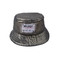 Gorro de pescador para niños en denim metalizado con parche transparente moderno - Ajustable / Negro y Oro