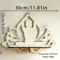 Mensola a muro yoga lotus in legno 30cm larghezza per decorazioni casa bohémien - 23*30cm / Design Loto Yoga (ms8411)