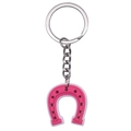 Portachiavi a ferro di cavallo rosa in PVC morbido con anello e catena in metallo - Ferro di Cavallo Rosa