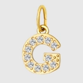 Gold plated pave zircon letter G charm pendant for DIY necklace and jewelry making - Letter G