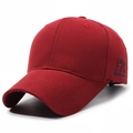 Deep red baseball cap featuring premium cotton twill and side blue RR letter embroidery - Adjustable / Dark Red