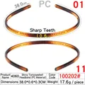 Polished tortoiseshell PC plastic headband with anti-slip inner teeth and slim profile - 4060 Glossy Tortoiseshell - PC