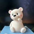 Creative white cartoon bear night light toy for kids birthday gift in soft plastic finish - Head-tilting Bear Pink