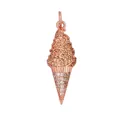 Pendentif cornet de glace or rose avec cristaux micro-pavés champagne et blancs - Glace / Or rose