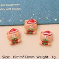 Mini Weihnachts-Bärenfiguren aus Harz für DIY Haarklammern 15mm*13mm 3er-Set - Bär