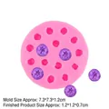 Stampo in silicone rosa 18 cavità a mirtillo per fondant 3D, cioccolato e dolci - Mirtillo 16 Fori - Rosa
