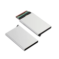 Silberner RFID-Kreditkartenhalter aus Aluminium mit automatischem Pop-up-Schieber - Silber