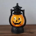 Halloween pumpkin lantern with LED flickering light and black handle for decoration - Triangle Face
