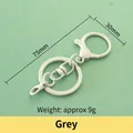 Matte grey metal 8-shape swivel lobster clasp keychain, 75mm length with 30mm ring - Standard / Gray