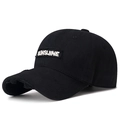 Black vintage baseball cap with SUNSHINE patch embroidery and distressed brim details - Black