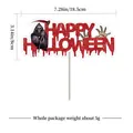 Halloween cake topper with Happy Halloween glitter text and reaper motifs with dimensions - Halloween Grim Reaper Cake Topper 1Pc