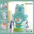 600ml mint green dinosaur straw water bottle with adjustable strap for kids - 600ml / Candy Space Cup / Green