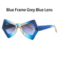 Occhiali da sole a farfalla con montatura sfumata blu e lenti grigio-azzurre - C3 Montatura Sfumata Blu Lenti Grigio Blu