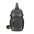 Waterproof dark grey crossbody bag for men featuring a secure anti-theft combination lock - Diamond Pattern Side Pocket Style / Gray