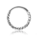 Orecchino a cerchio a fune ritorta in acciaio inossidabile argento con finitura - 1.2*6mm / Color Acciaio