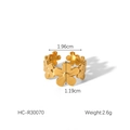 Gedetailleerd beeld van 18K gouden bloemring met afmetingen 1,96cm en gewicht 2,6g - Gouden Bloemenstijl (HC-R30070)