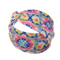 Fascia per capelli incrociata tie-dye per donna con vivaci colori rosa e blu - FD033 Girasole Rosa Rosso