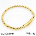 Bracciale a catena ritorta in acciaio dorato 18k con chiusura misura 210x4mm - Bracciale Color Oro (KB210391-Z)