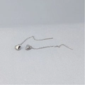 Elegant silver heart-shaped threader earrings in polished stainless steel for women - Peach Heart Ear Threader (G339)