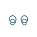 Orecchini a perno tondi in argento sterling S925 con pavé di turchese blu - Stile Tondo (RHE1017)
