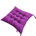 Thickened purple square chair cushion with nine-point quilting and non-slip ties for office - [Square] Taro Purple