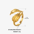 Verstellbarer goldener Federring aus Edelstahl mit detaillierter Metallstruktur - Gold
