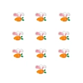 Macro view of ten painted carrot pendants with rabbit ears for DIY jewelry accessories - 9# Rabbit Ear Carrot